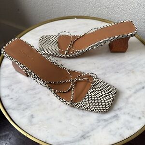Rejina Pyo Black and Cream Patterned Heels